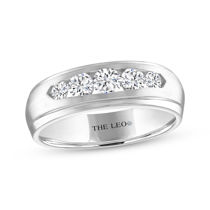 Men’s THE LEO Diamond Round-Cut Wedding Band 3/4 ct tw White Gold Plated