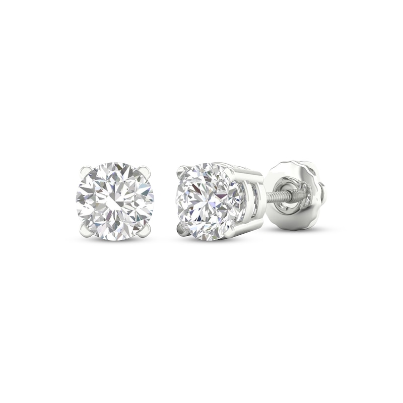 Lab-Created Diamonds by Solitaire Stud Earrings 2 ct tw White Gold Plated
