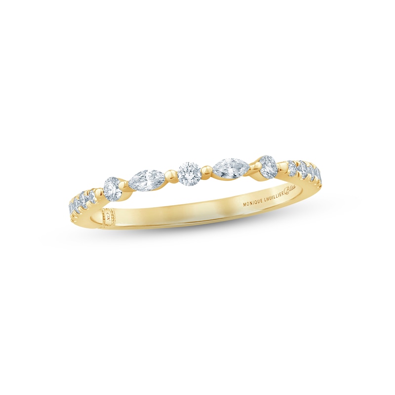 Monique Lhuillier Bliss Diamond Anniversary Band 1/3 ct tw Round & Marquise-cut Yellow Gold Plated