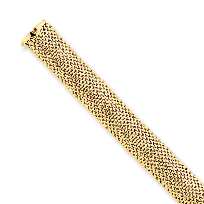 Mesh Bracelet Yellow Gold Plated 7.25"