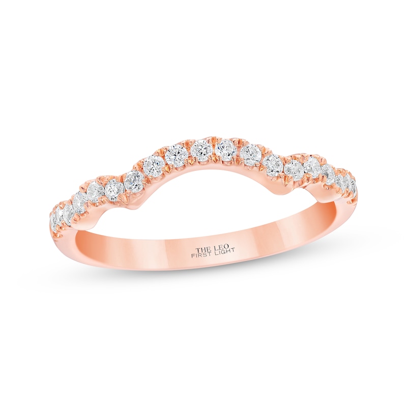 THE LEO First Light Diamond Round-Cut Wedding Band 1/4 ct tw Rose Gold Plated