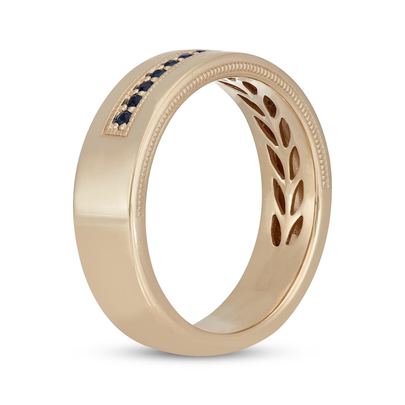 Neil Lane Men's Natural Sapphire Wedding Band Yellow Gold Plated