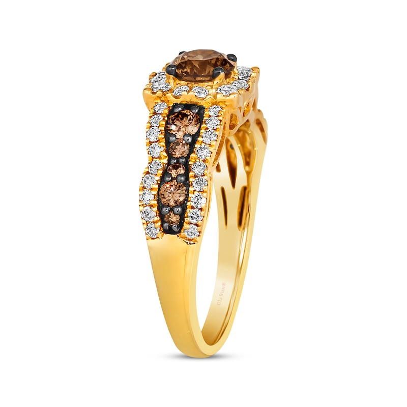 Le Vian Chocolate Waterfall Diamond Ring 1-1/5 ct tw Honey Gold Plated