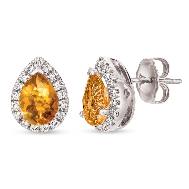 Le Vian Citrine & Diamond Earrings 1/4 ct tw Vanilla Gold Plated