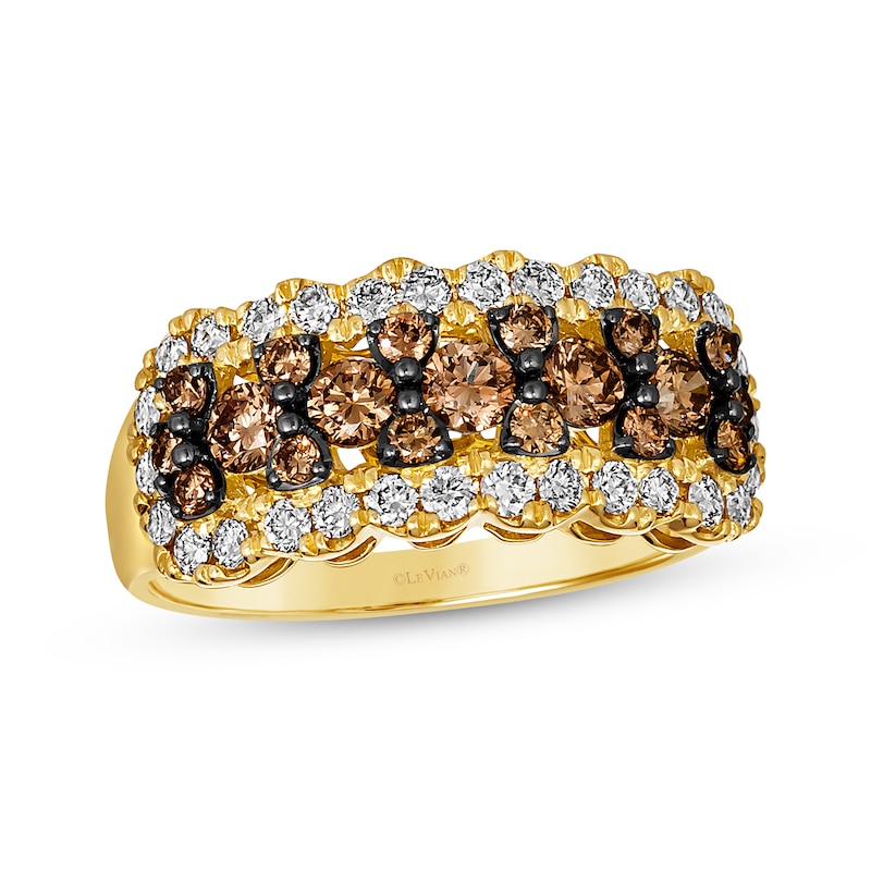 Le Vian Chocolate Waterfall Diamond Ring 1-1/5 ct tw Honey Gold Plated