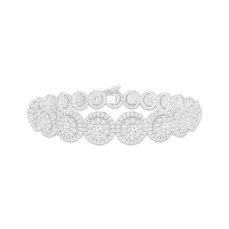 Lab-Created Diamonds by Circle Link Bracelet 5 ct tw White Gold Plated 7.25"