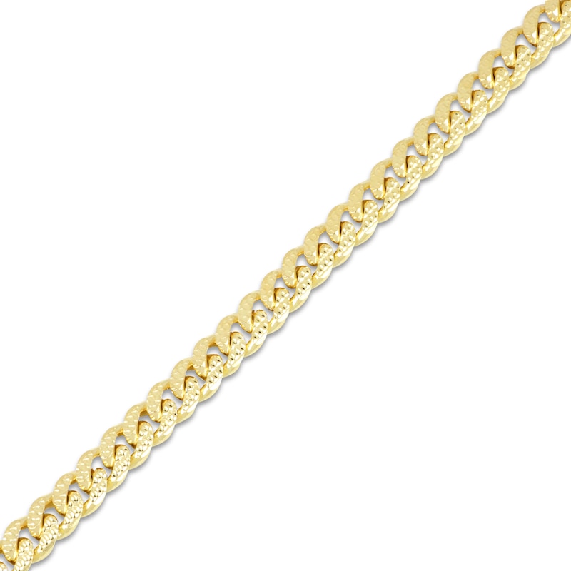 Solid Diamond-Cut Miami Cuban Chain Bracelet Yellow Gold Plated 8.5"
