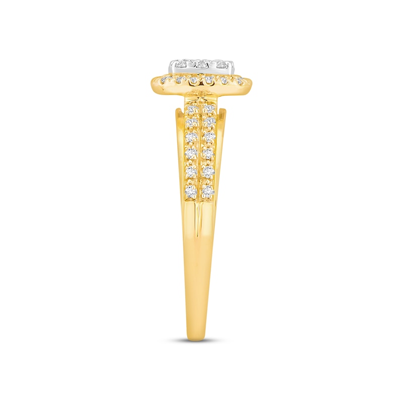 Diamond Engagement Ring 3/8 ct tw Round-cut Two-Tone Gold Plated