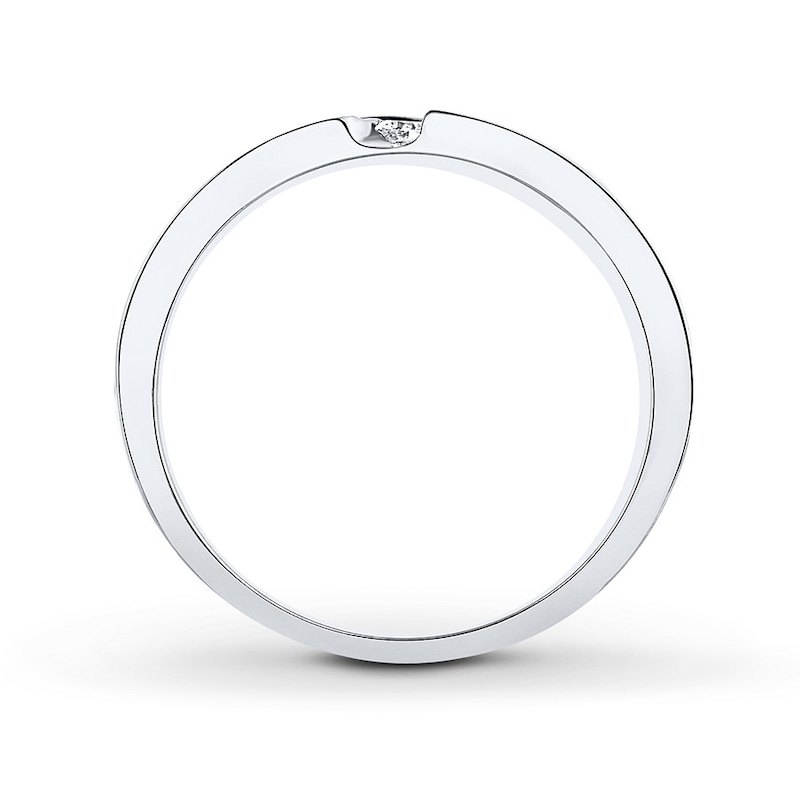 THE LEO Men's Wedding Band 1/6 ct tw Round-cut White Gold Plated