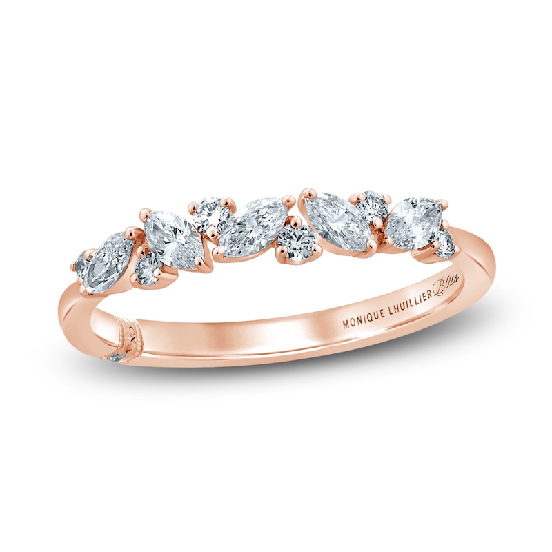 Monique Lhuillier Bliss Diamond Anniversary Band 1/2 ct tw Round & Marquise-cut Rose Gold Plated