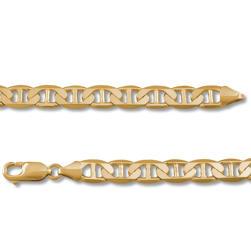 Solid Mariner Link Chain Yellow Gold Plated 24"