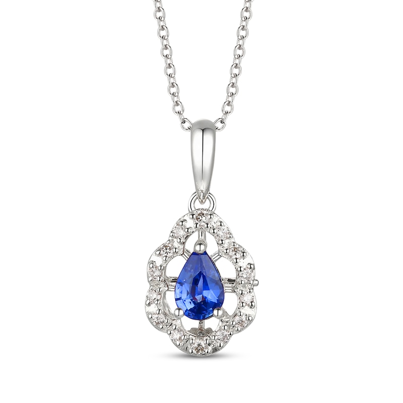 Le Vian Diamond & Sapphire Necklace 1/6 ct tw Vanilla Gold Plated 18"