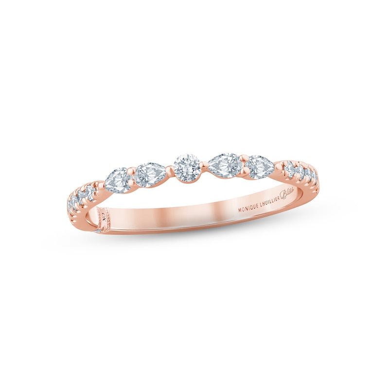 Monique Lhuillier Bliss Diamond Anniversary Band 1/3 ct tw Round & Pear-shaped Rose Gold Plated