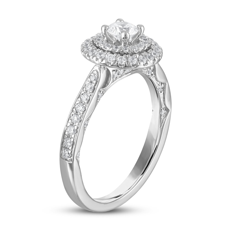 Diamond Engagement Ring 3/4 ct tw in White Gold Plated