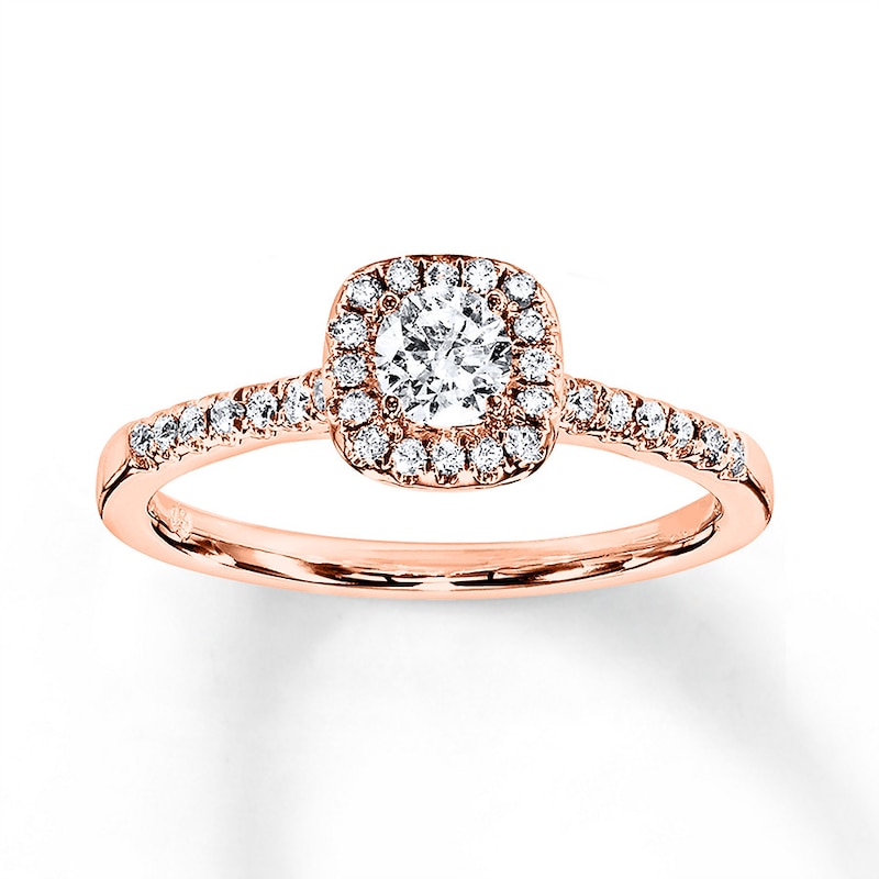 Diamond Engagement Ring 3/8 ct tw Round-cut Rose Gold Plated