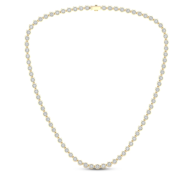 Men's Diamond Tennis Necklace 2-5/8 ct tw Yellow Gold Plated 18"