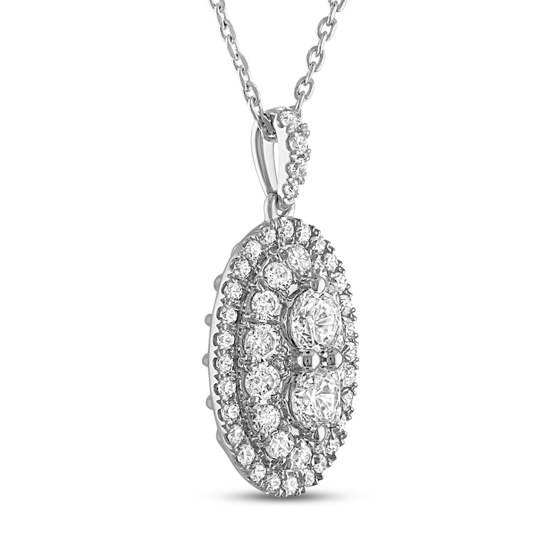 Forever Connected Diamond Necklace 1 ct tw Round-Cut White Gold Plated 18"