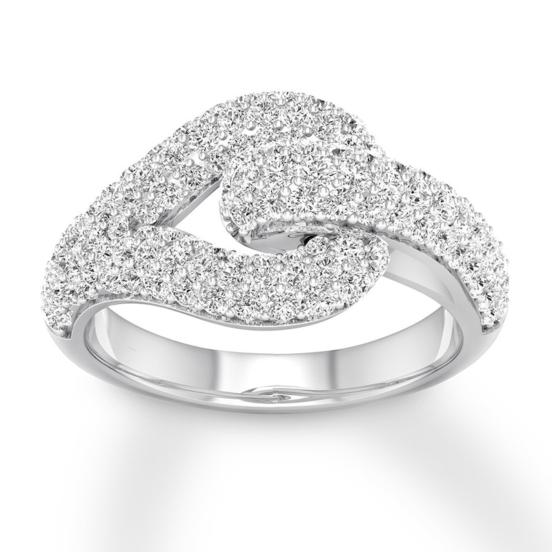 Love + Be Loved Diamond Ring 1-1/2 ct tw White Gold Plated