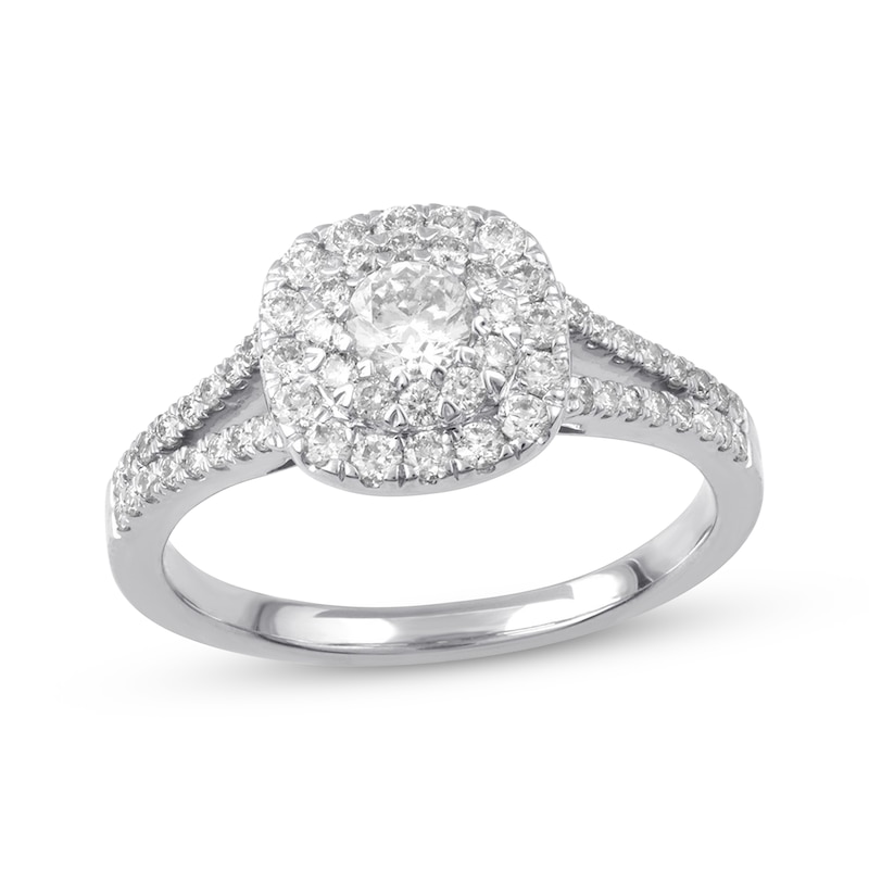 Diamond Engagement Ring 5/8 ct tw Round-cut White Gold Plated