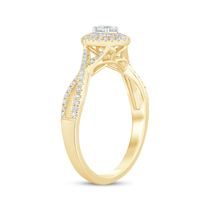 Oval-Cut Diamond Engagement Ring 1/2 ct tw Yellow Gold Plated