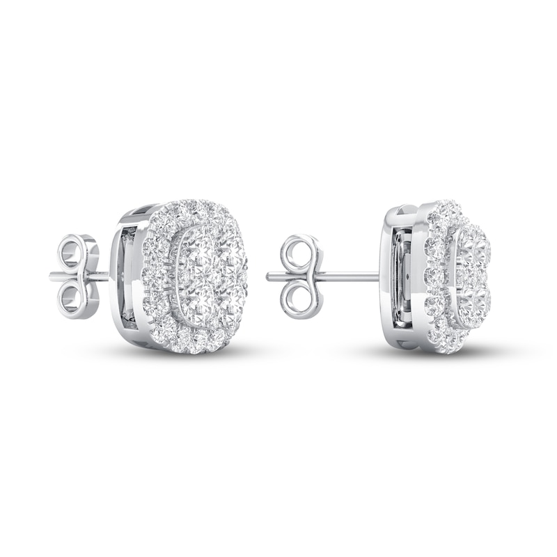 Lab-Created Diamonds by Stud Earrings 1 ct tw White Gold Plated
