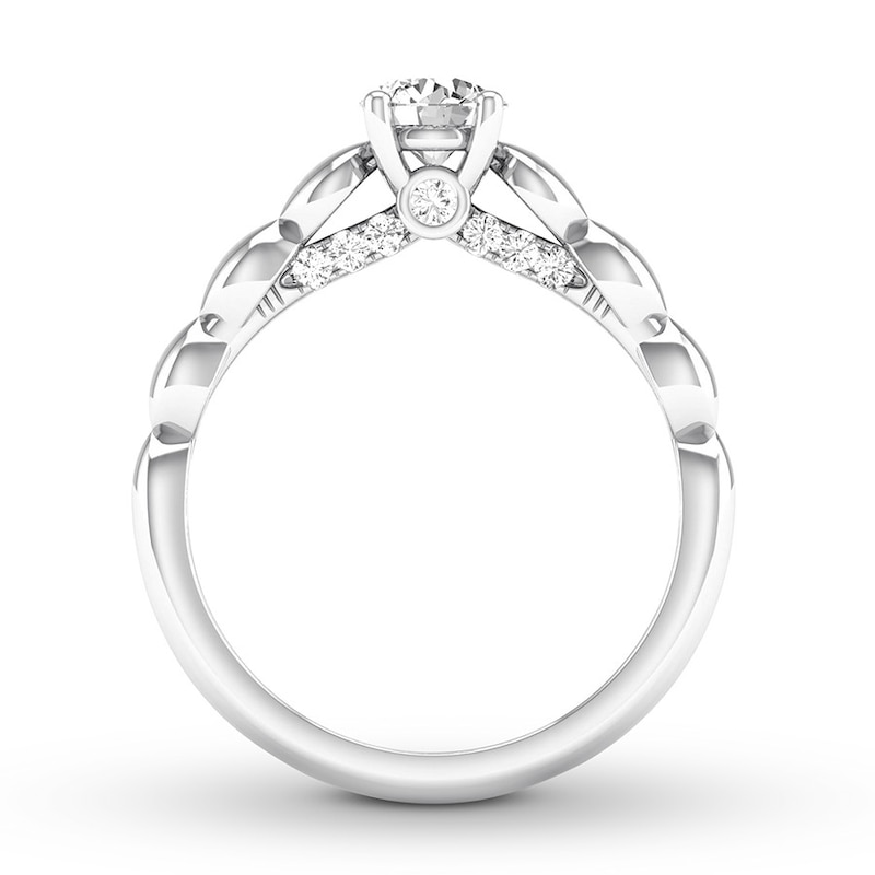 Diamond Engagement Ring 5/8 ct tw Round-cut White Gold Plated