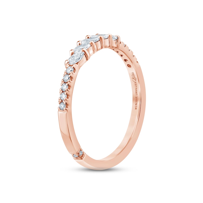 Monique Lhuillier Bliss Diamond Anniversary Band 1/4 ct tw Marquise & Round-cut Rose Gold Plated