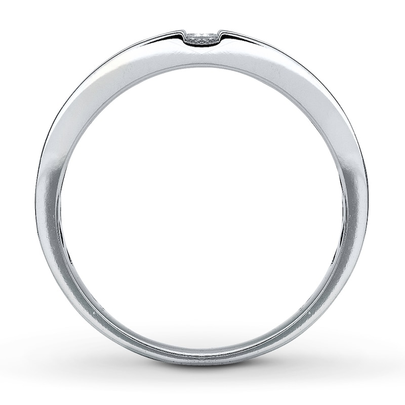 Men's Square-cut Diamond Ring 1/3 ct tw White Gold Plated