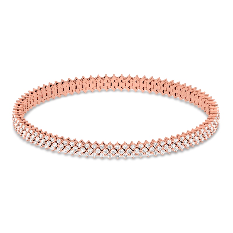 Diamond Fashion Bracelet 3 ct tw Rose Gold Plated 7"