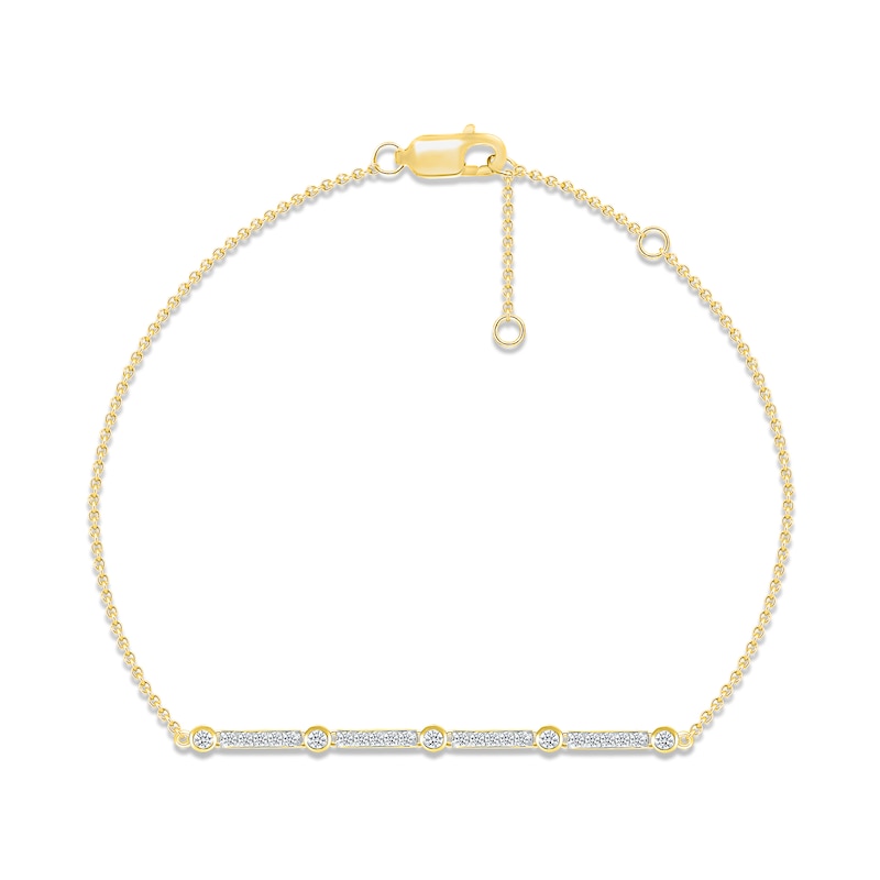 Diamond Bracelet 1/5 ct tw Round-cut Yellow Gold Plated 7.5"