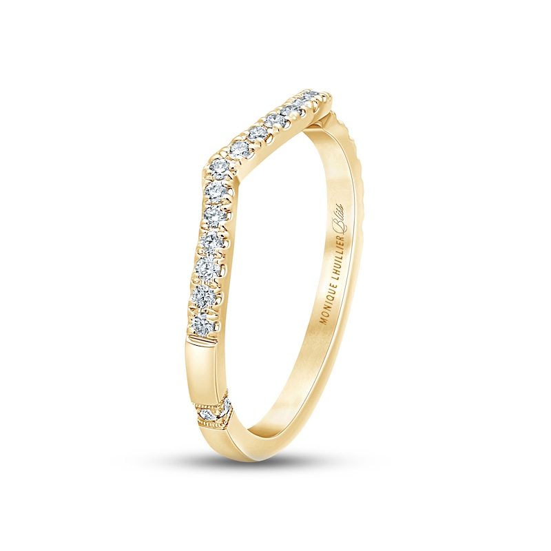 Monique Lhuillier Bliss Diamond Wedding Band 1/5 ct tw Round-cut Yellow Gold Plated