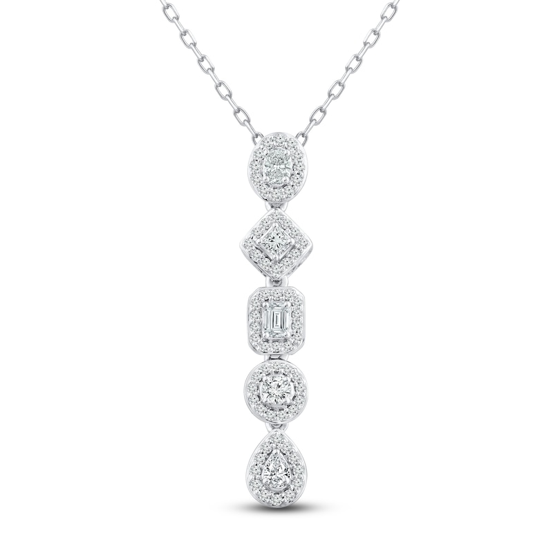 Everything You Are Diamond Necklace 1/2 ct tw White Gold Plated 18"