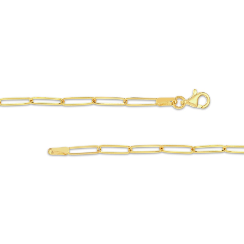 "Love" Paperclip Necklace Yellow Gold Plated 18"