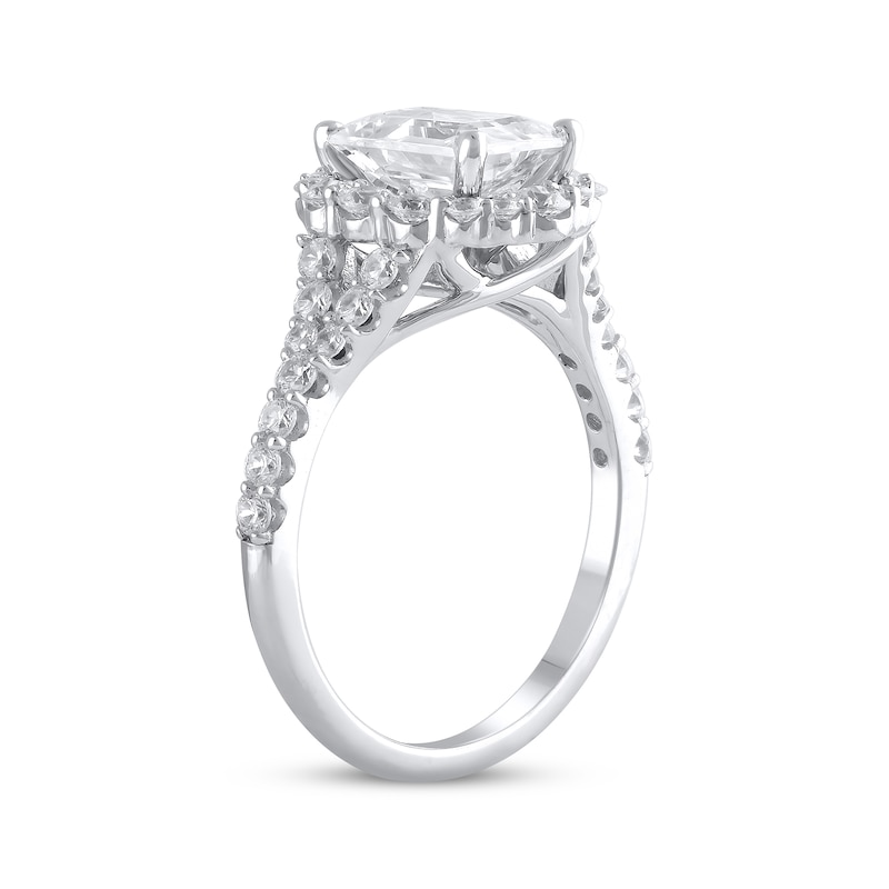 Lab-Created Diamonds by Emerald-Cut Engagement Ring 2-3/4 ct tw White Gold Plated