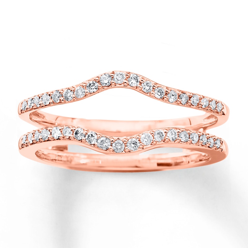 Diamond Enhancer Ring 1/4 ct tw Round-cut Rose Gold Plated