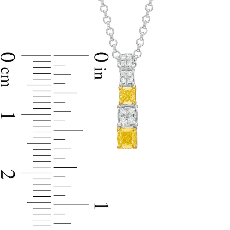 Le Vian Sunny Yellow Diamond Necklace 3/8 ct tw Two-Tone Gold Plated 19"