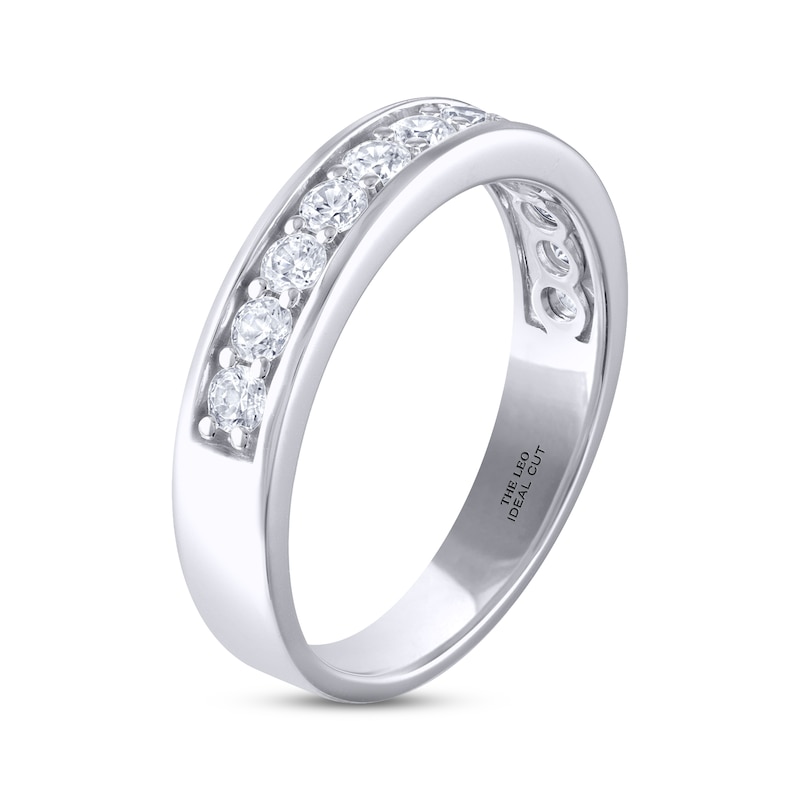 Men's THE LEO Ideal Cut Diamond Wedding Band 3/4 ct tw White Gold Plated