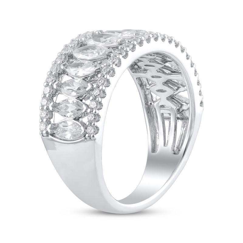 Lab-Created Diamonds by Marquise-Cut Anniversary Band 2 ct tw White Gold Plated