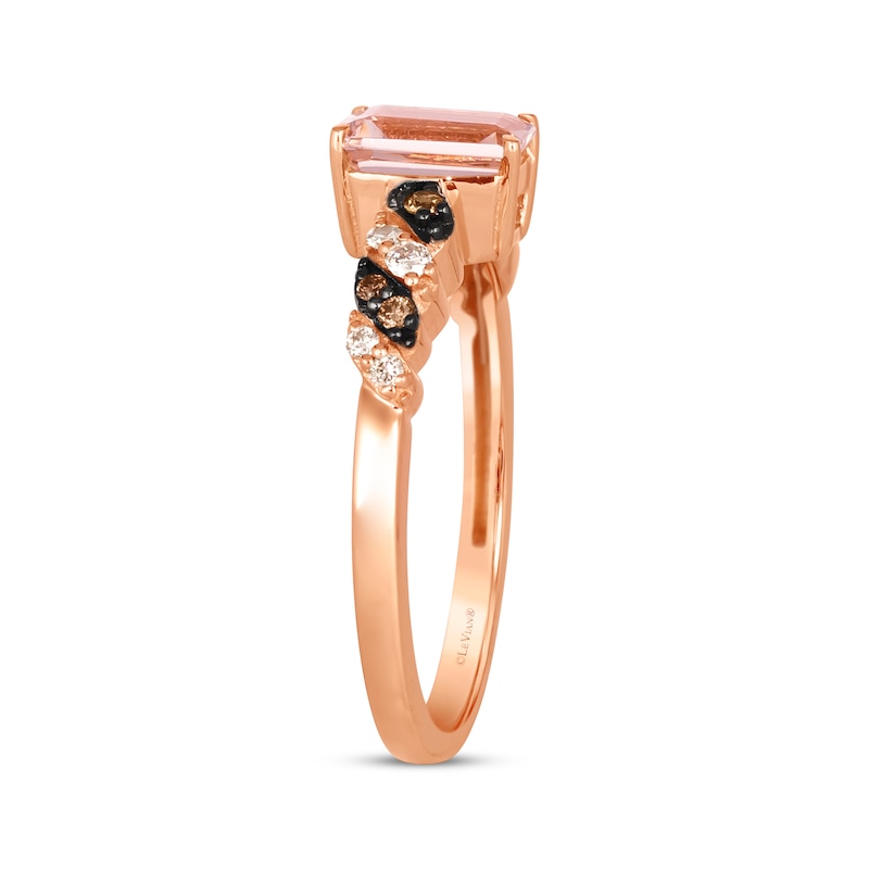 Le Vian Morganite Ring 1/6 ct tw Diamonds Strawberry Gold Plated