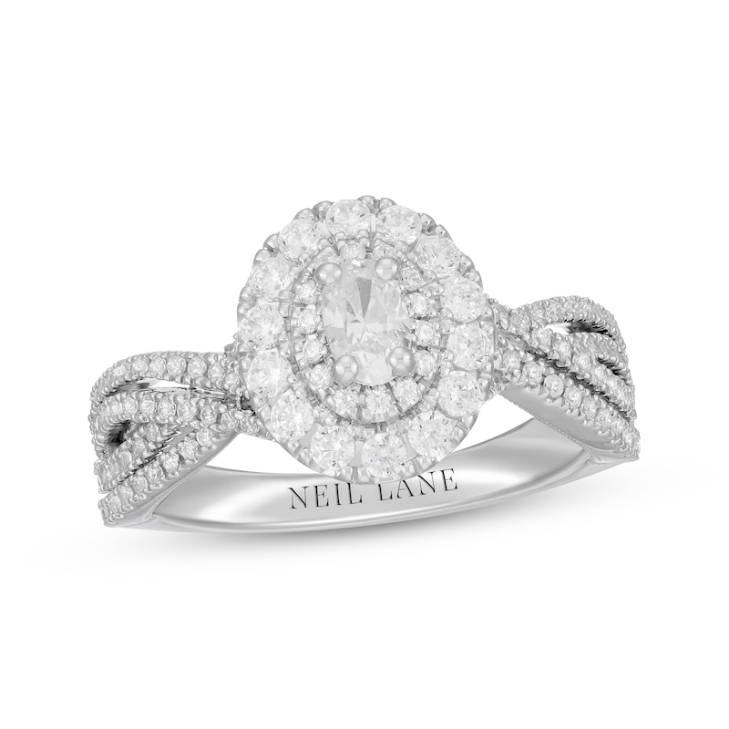 Neil Lane Oval-Cut Diamond Engagement Ring 1 ct tw White Gold Plated