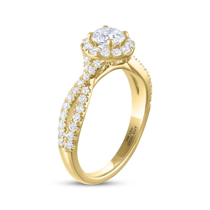 THE LEO Ideal Cut Diamond Engagement Ring 1 ct tw Yellow Gold Plated
