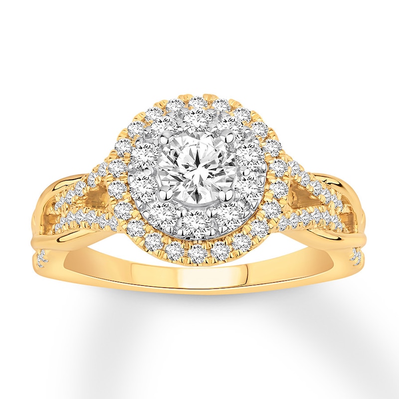Diamond Engagement Ring 1 ct tw Round-cut Two-Tone Gold Plated