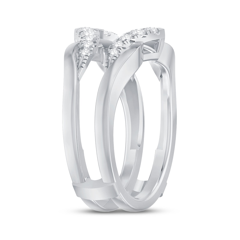 Diamond Enhancer Ring 3/8 ct tw Round-cut White Gold Plated