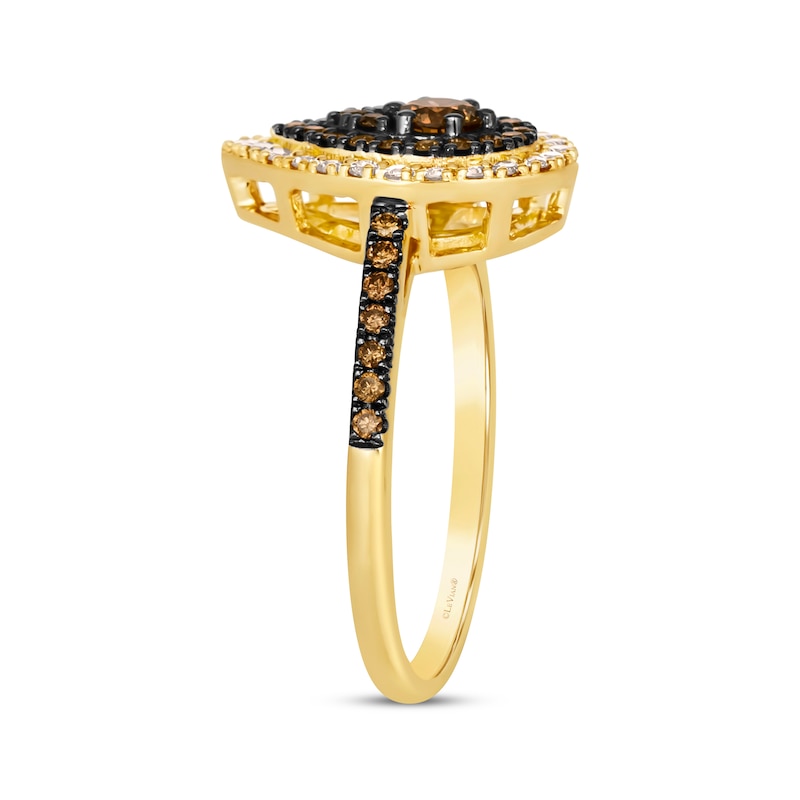 Le Vian Diamond Halo Ring 5/8 ct tw Yellow Gold Plated
