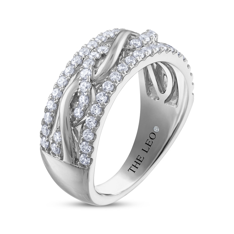 THE LEO Diamond Round-Cut Twist Anniversary Band 5/8 ct tw White Gold Plated