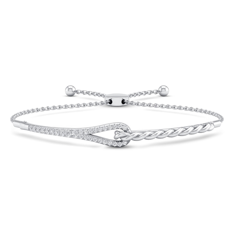 Love + Be Loved Diamond Bolo Bracelet 1/2 ct tw White Gold Plated