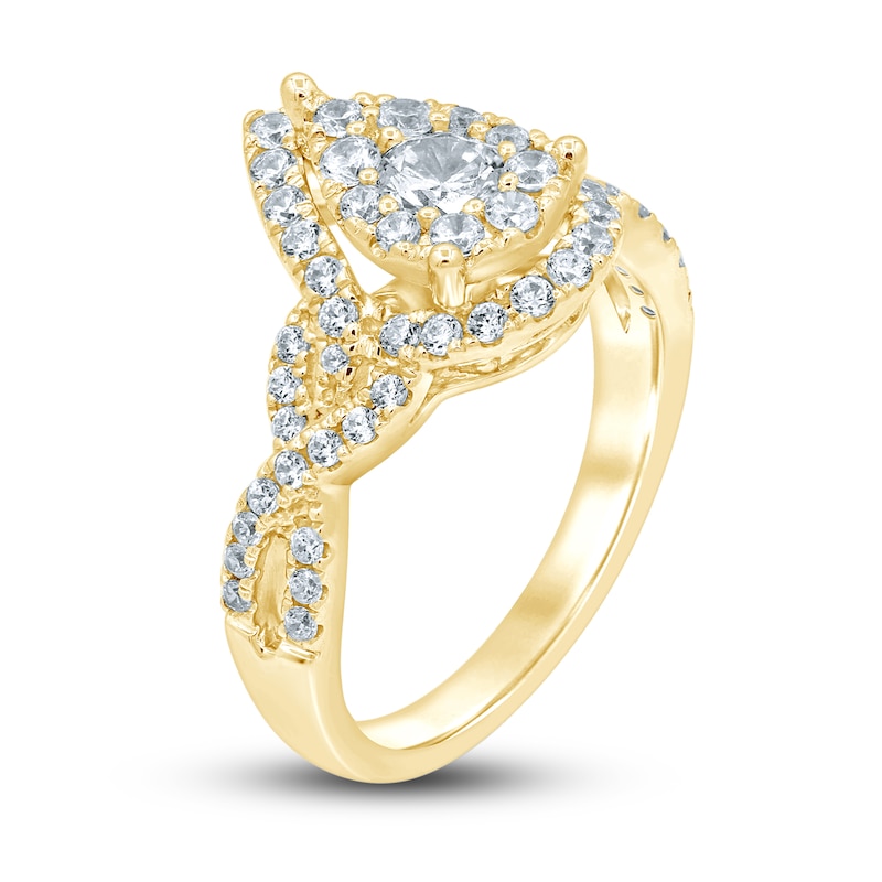 Diamond Engagement Ring 1 ct tw Round-Cut Yellow Gold Plated