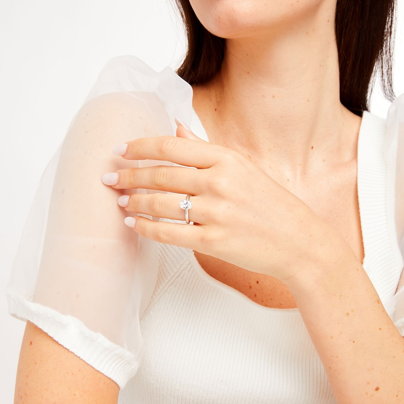 Oval-Cut Diamond Solitaire Engagement Ring 1-1/2 ct tw White Gold Plated