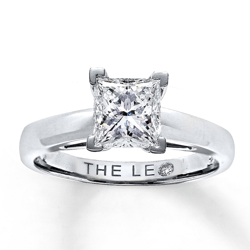 THE LEO Diamond Artisan Ring 1-1/2 ct tw Princess-cut White Gold Plated