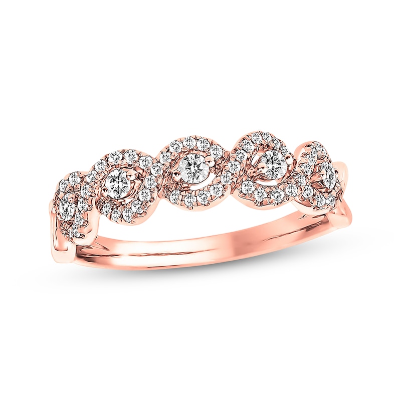 Diamond Anniversary Band 1/3 ct tw Round-cut Rose Gold Plated